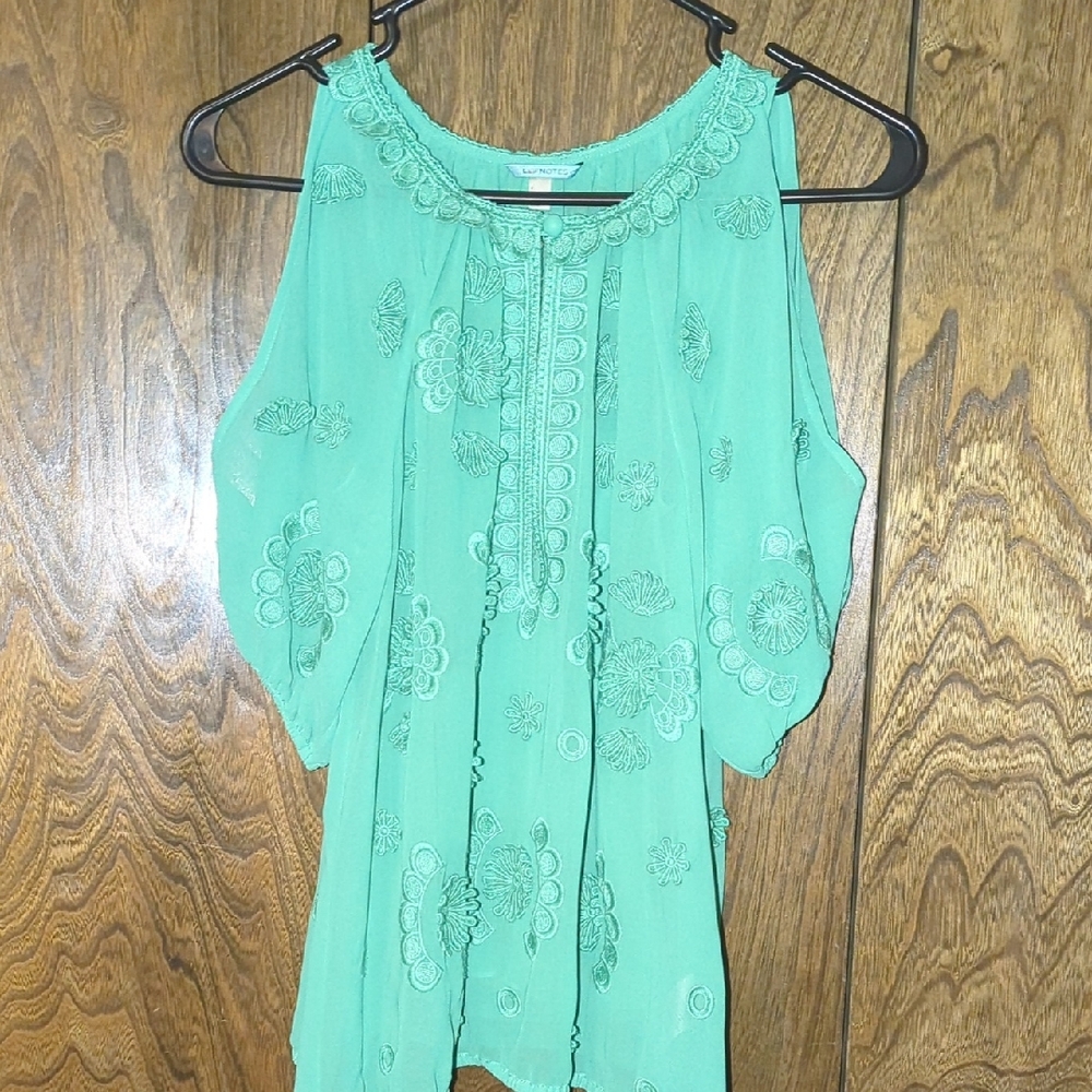 Women's Green Embroidered Top